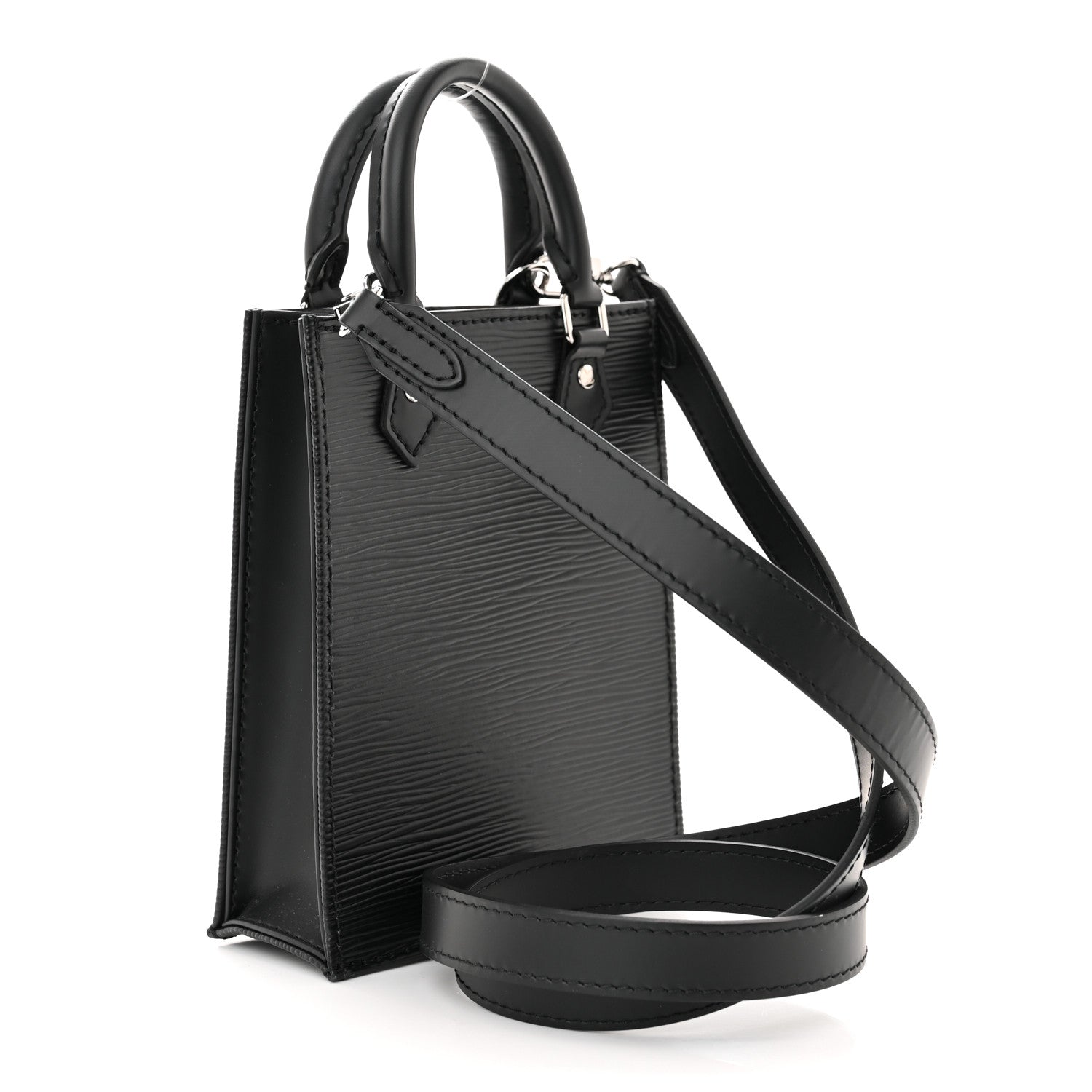 Louis Vuitton Epi Petit Sac Plat Black 3 of 10