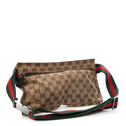 Gucci GG Monogram Web Double Pocket Belt Bag Dark Brown 2 of 10