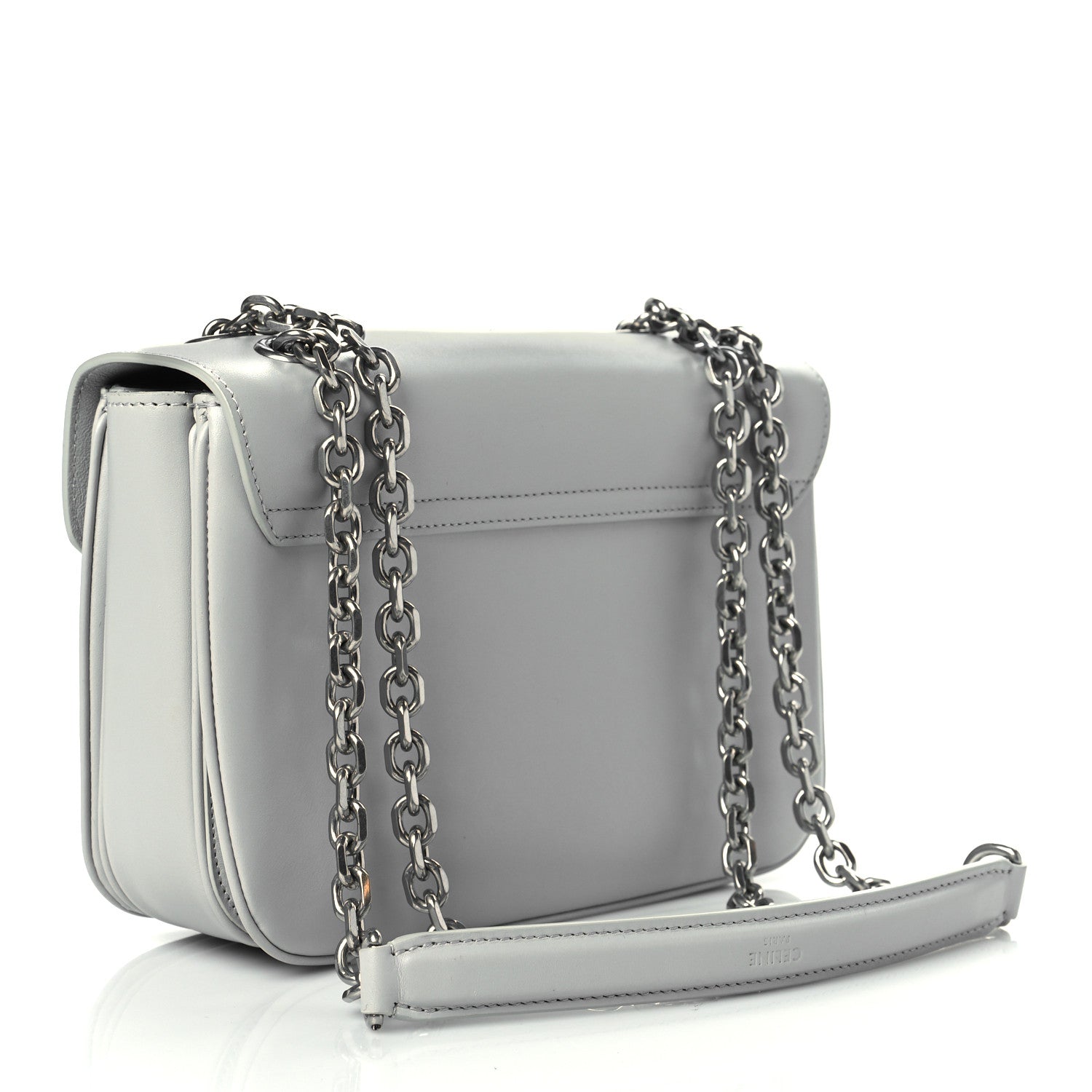Celine Shiny Calfskin Medium C Bag Light Grey 3 of 10