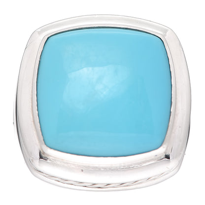 David Yurman Sterling Silver Turquoise 17mm Albion Ring 57 8 1 of 5