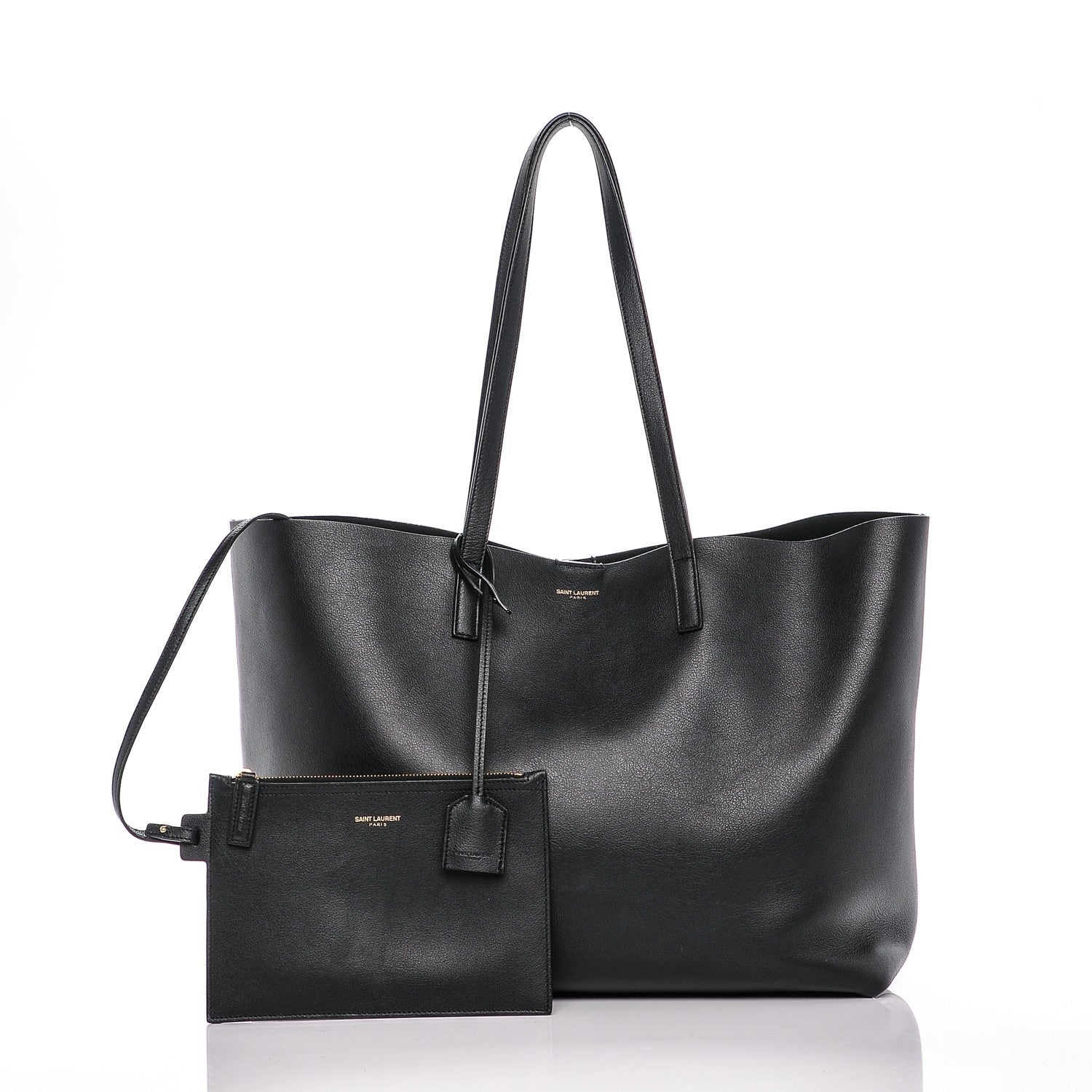Saint Laurent Calfskin Large Shopping Tote Black 3 of 8