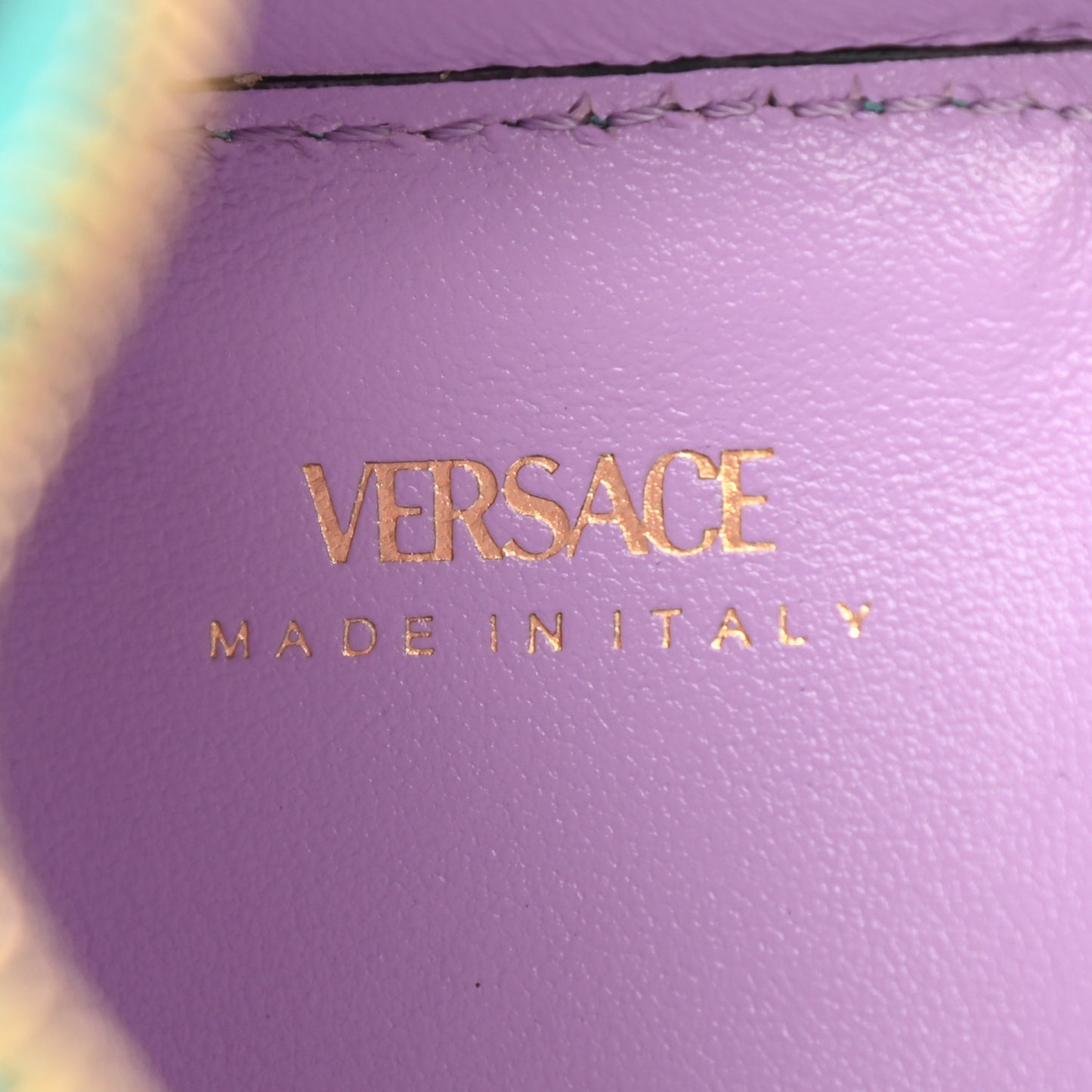 Calfskin Medusa Coin Pouch Blue