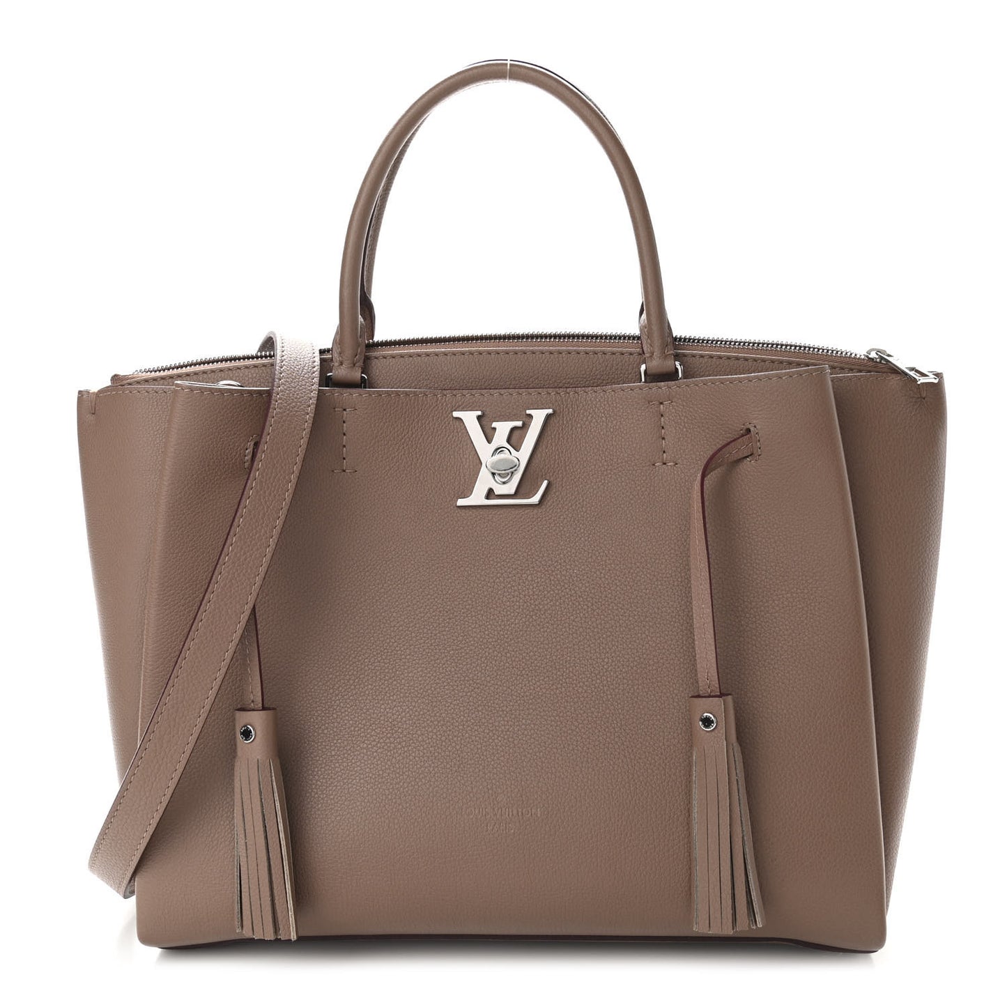 Calfskin Lockmeto Taupe Glace