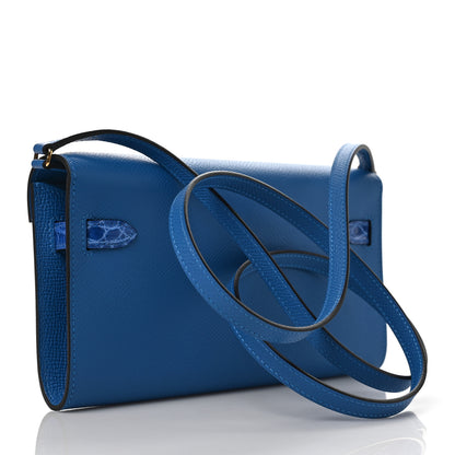 Hermes Epsom Shiny Alligator Touch Kelly Wallet To Go Mykonos Bleu Zellige 3 of 8