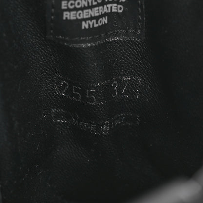 Prada Spazzolato Rois Nylon Metal Triangle Logo Monolith Pouch Pocket 55mm Boots 37 Black 10 of 12