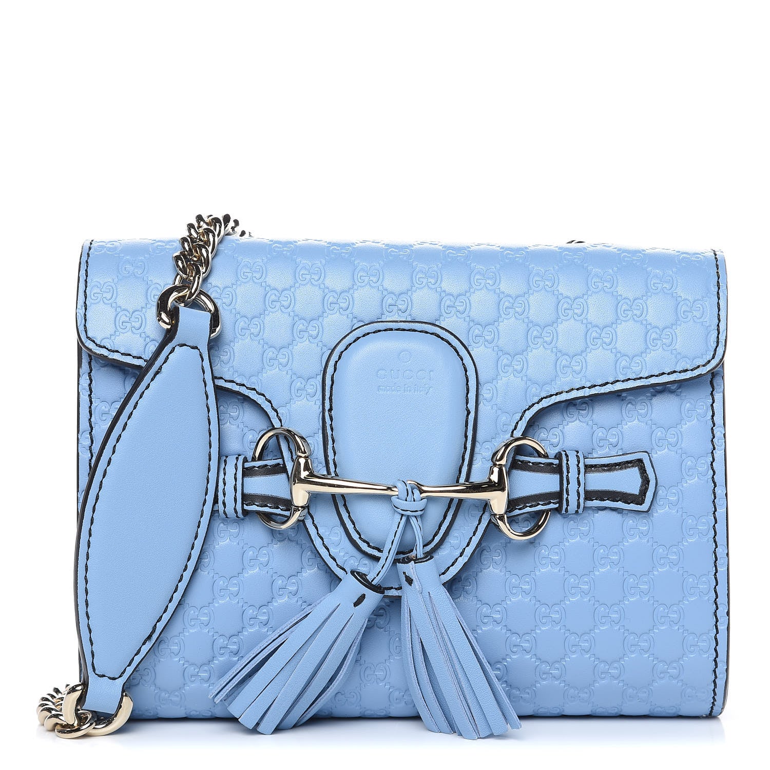 Gucci Soft Microguccissima Mini Emily Chain Shoulder Bag Mineral Blue 1 of 13