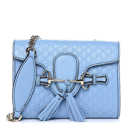 Gucci Soft Microguccissima Mini Emily Chain Shoulder Bag Mineral Blue 1 of 13