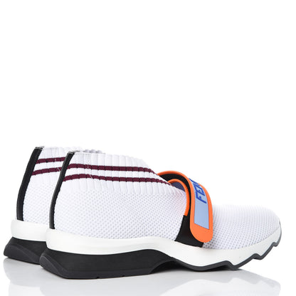 Fendi Stretch Yarn Stiff Band Rockoko Sneakers 36.5 White Bordeaux 4 of 8