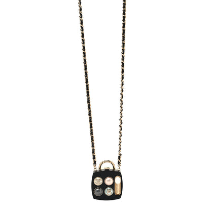Chanel Pearl Resin Crystal Lambskin CC No 5 Eyeshadow Pendant Necklace Multicolor 1 of 5