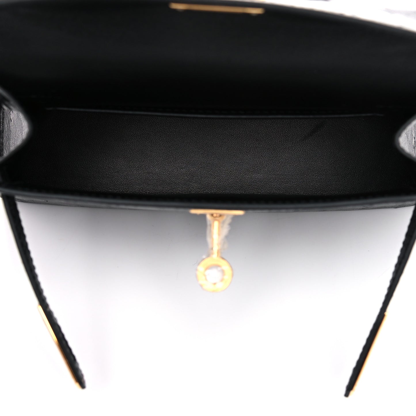Ostrich Kelly Sellier Mini 20 Black