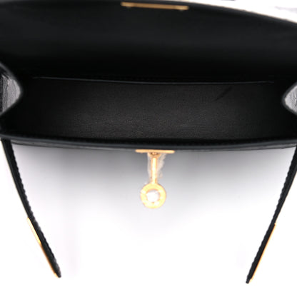 Hermes Ostrich Kelly Sellier Mini 20 Black 5 of 13