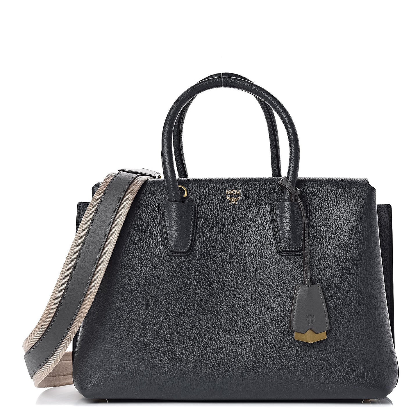 Grained Calfskin Medium Milla Tote Phantom Grey
