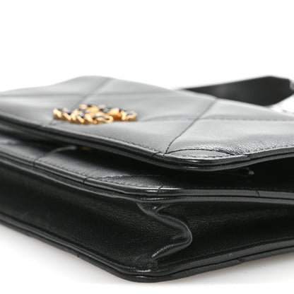 Chanel Lambskin Quilted Chanel 19 Wallet On Chain WOC Black 21 of 23