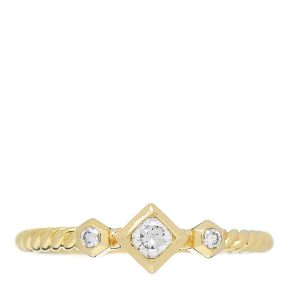 David Yurman 18K Yellow Gold Diamond Petite Princess Cut Band Ring 57 8 1 of 5