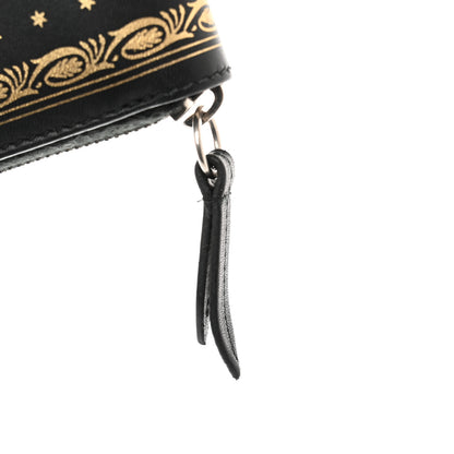 Gucci X SEGA Calfskin GUCCY Stars Zip Around Wallet Black Gold 8 of 10