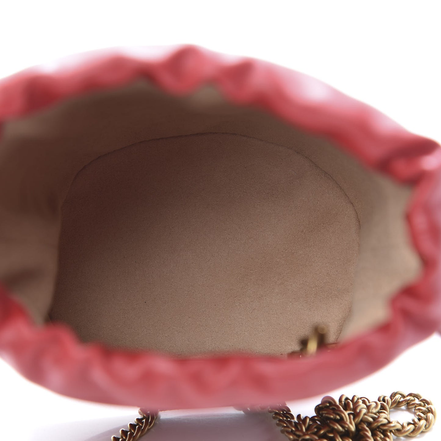 Calfskin Matelasse Mini GG Marmont 2.0 Bucket Bag Hibiscus Red
