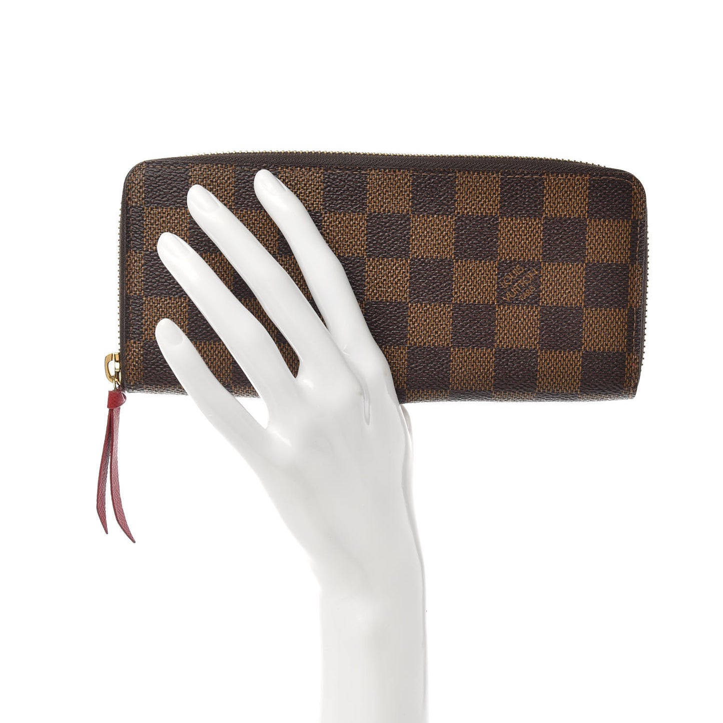 Damier Ebene Clemence Wallet Cherry