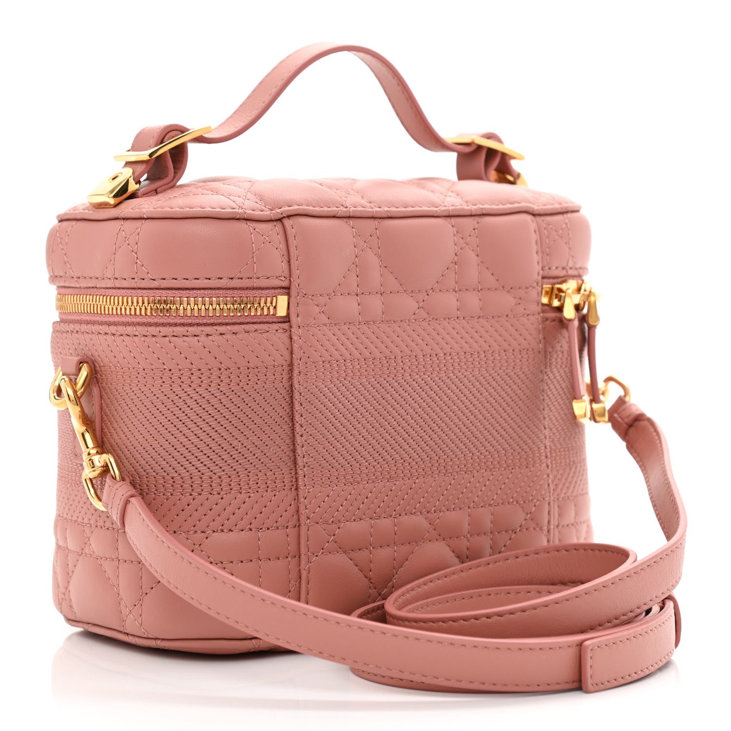 Christian Dior Lambskin Cannage Small Diortravel Vanity Case Pink 3 of 10