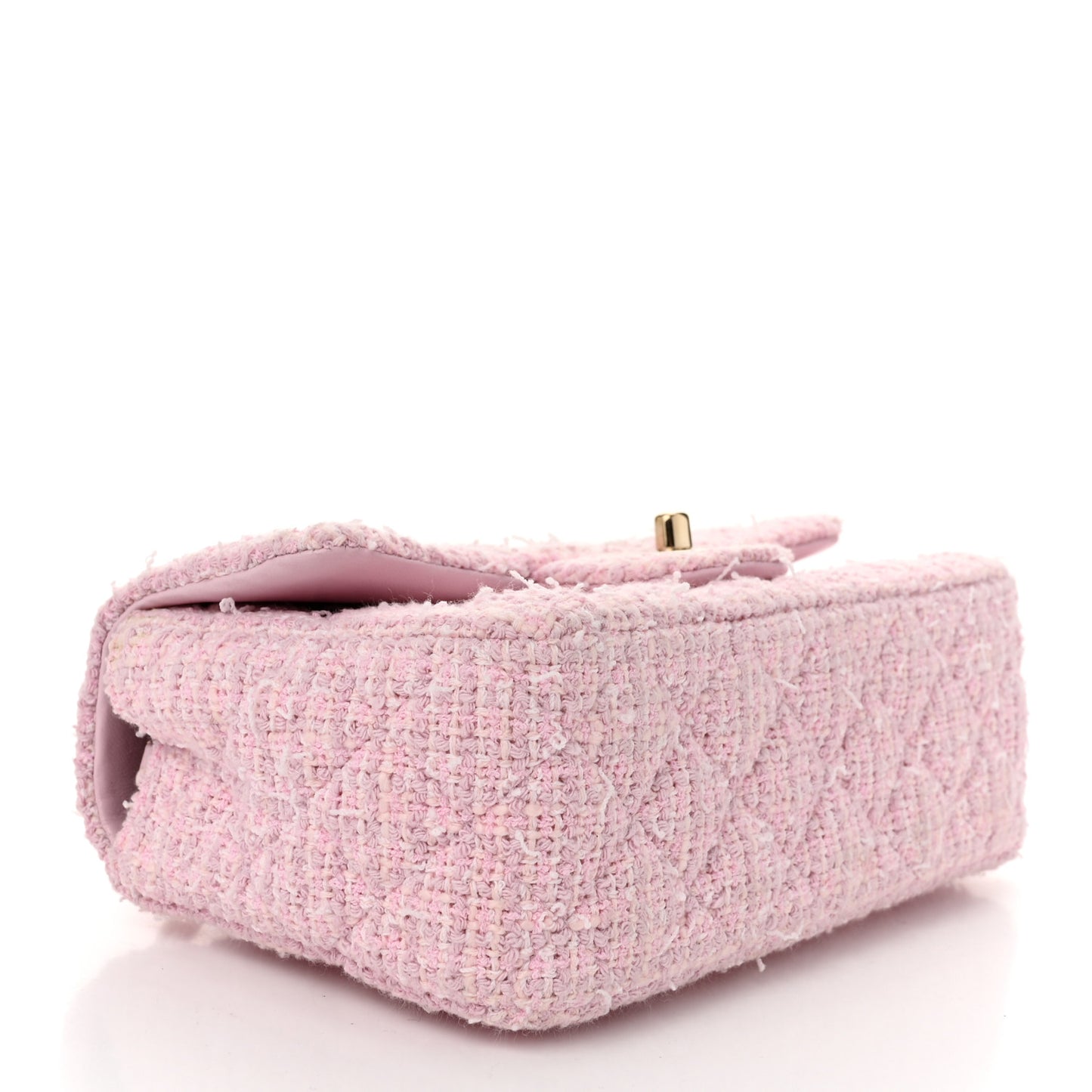 Tweed Quilted Mini Rectangular Flap Pink