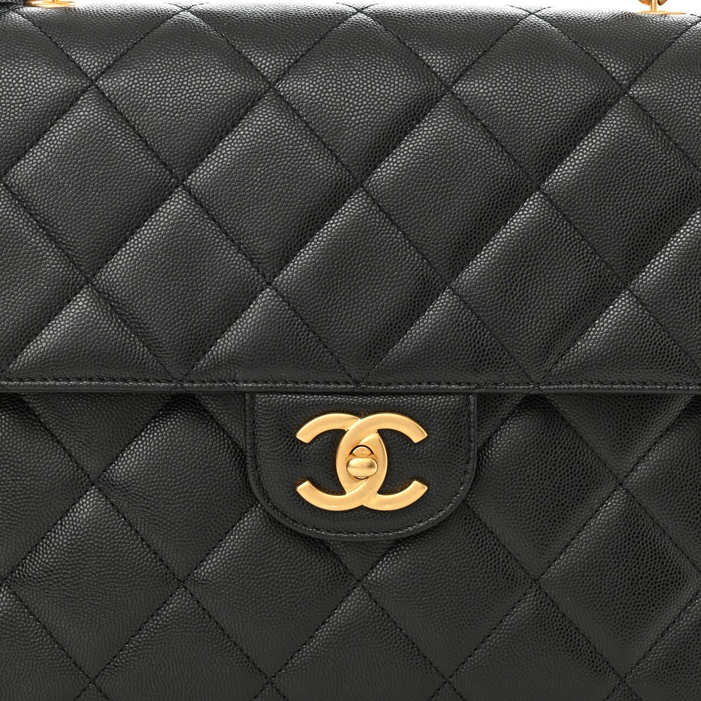 Caviar Quilted Carry Me Top Handle Flap Black