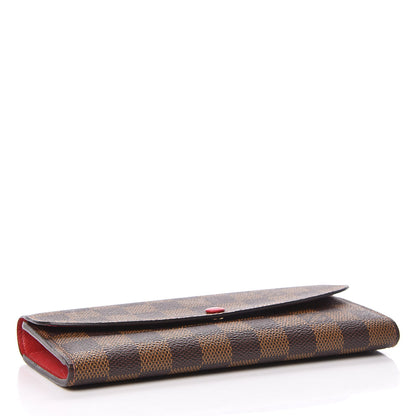 Louis Vuitton Damier Ebene Emilie Wallet Red 4 of 8