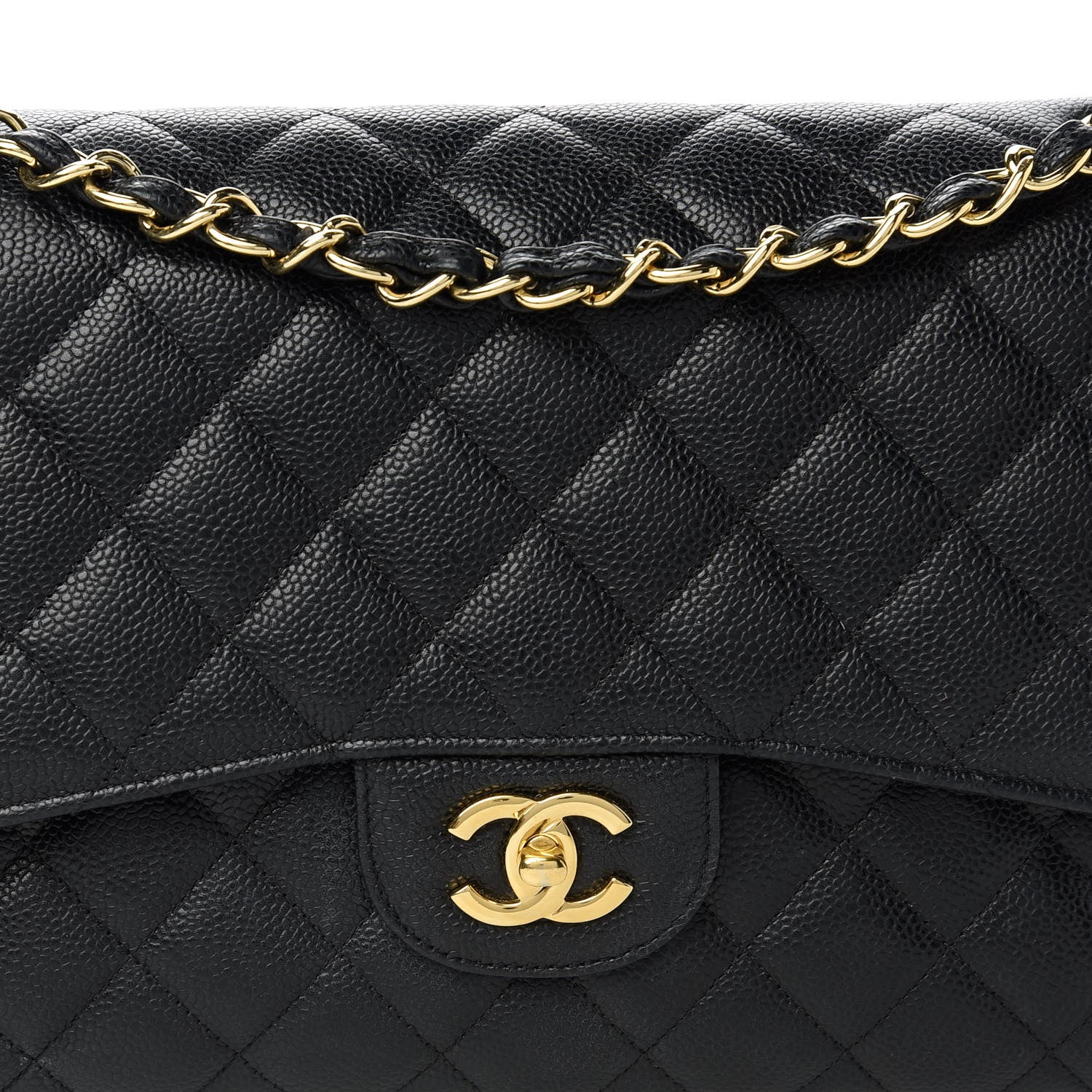 Chanel Caviar Quilted Jumbo Double Flap Black 11 of 12