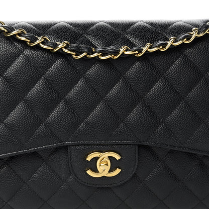 Chanel Caviar Quilted Jumbo Double Flap Black 11 of 12