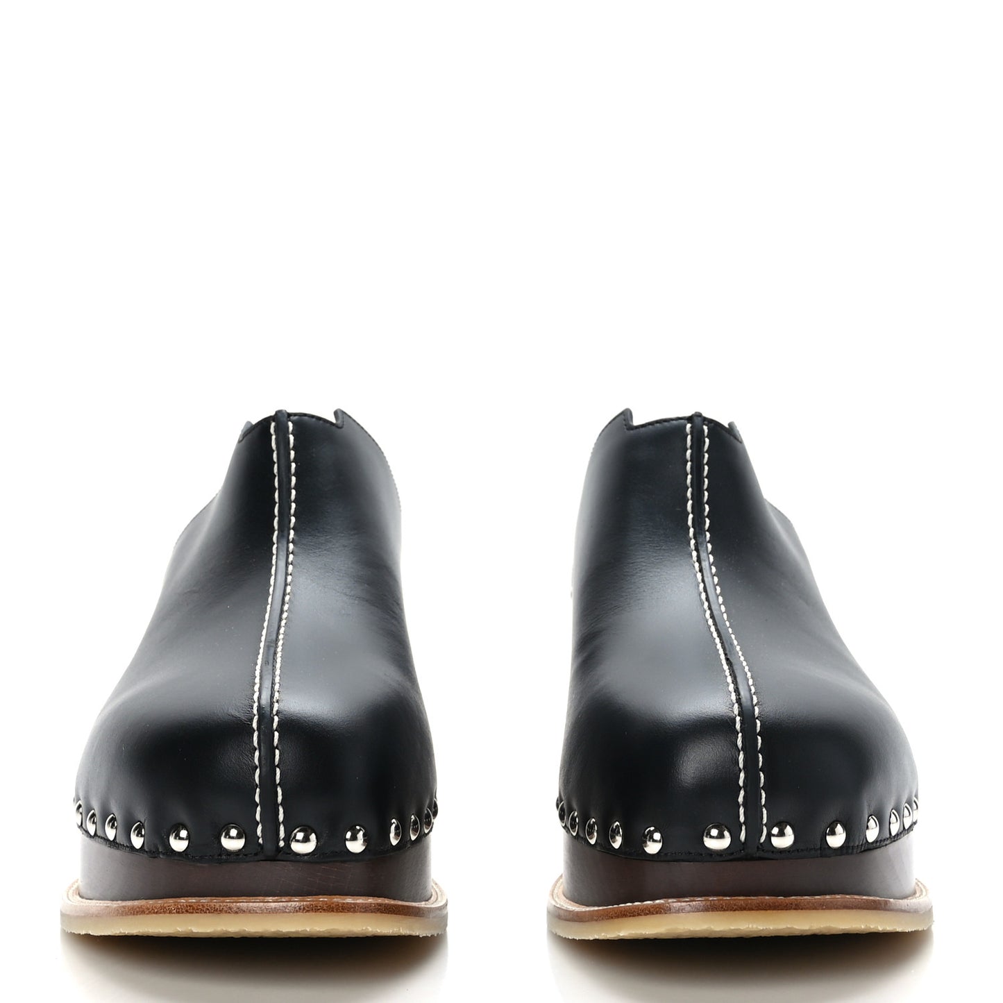 Calfskin Beechwood Earth Mules 40 Black