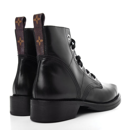 Louis Vuitton Calfskin Metropolis Flat Ranger Boots 37 Black 4 of 10