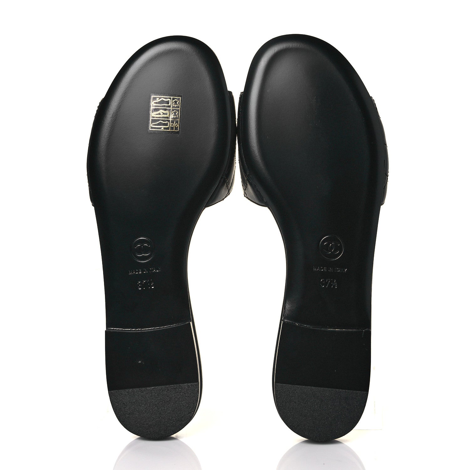 Chanel Lambskin Quilted CC Turnlock Sandals 37.5 Black 5 of 8