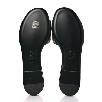 Chanel Lambskin Quilted CC Turnlock Sandals 37.5 Black 5 of 8
