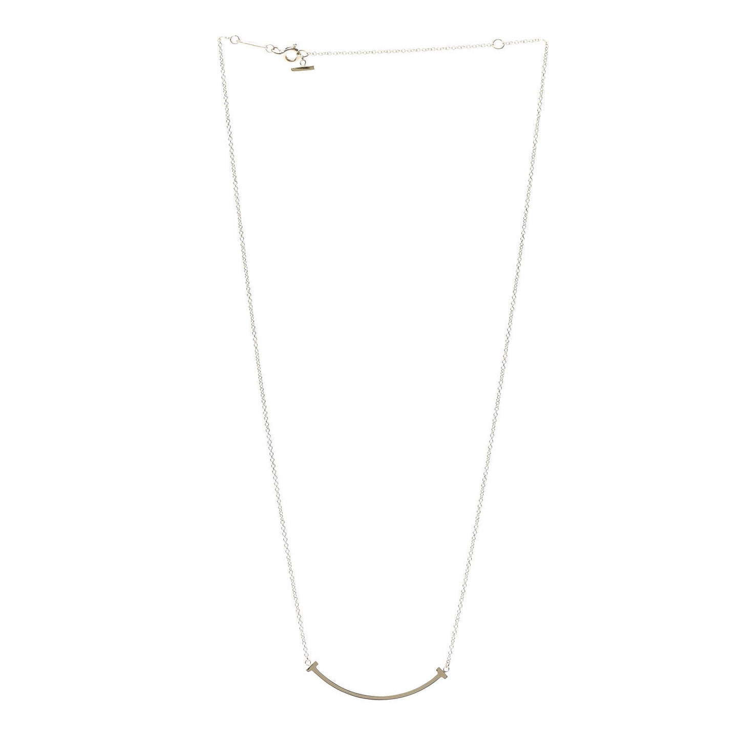 18K Yellow Gold Small T Smile Pendant Necklace