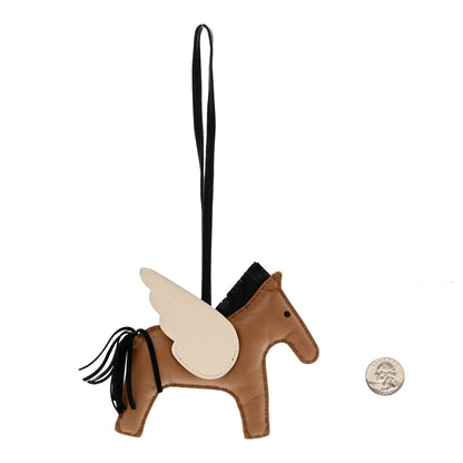 Hermes Milo Lambskin Grigri Rodeo Pegase Horse Bag Charm Sesame Black Nata 2 of 5