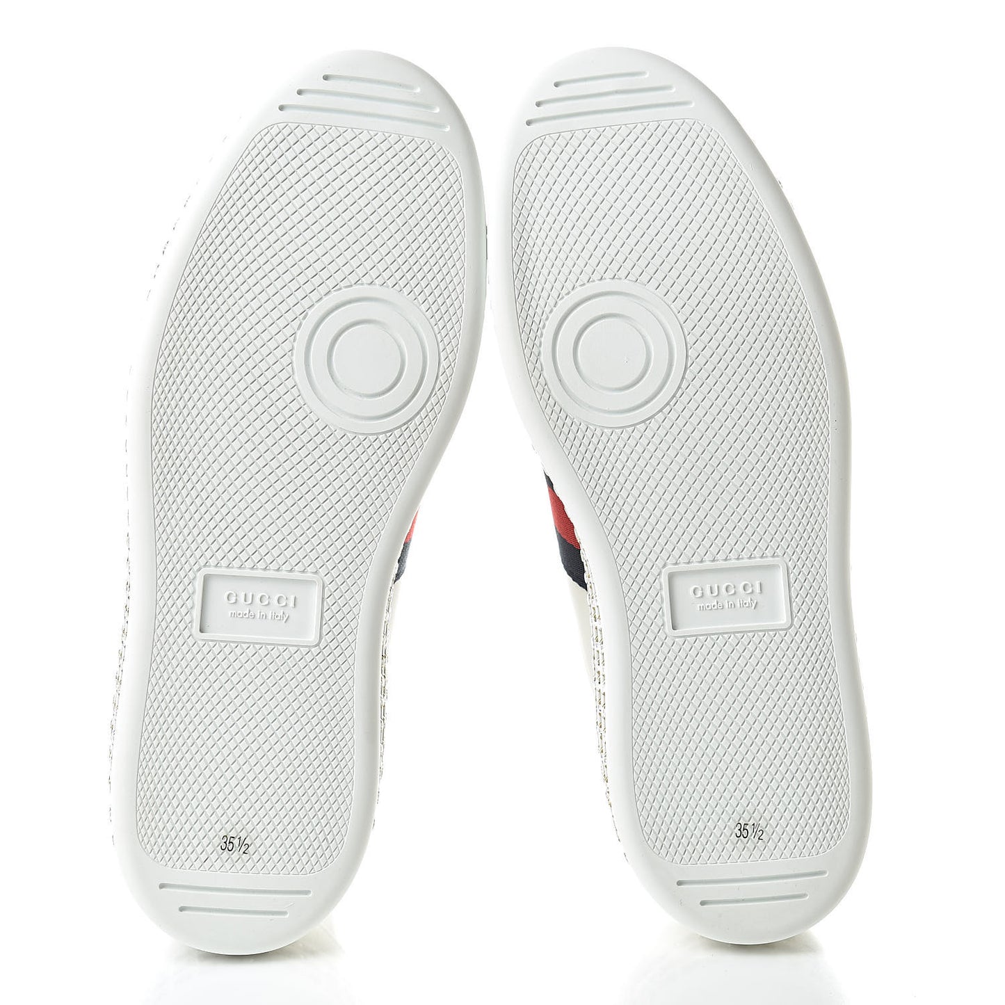 Calfskin Crystal Web Bee Embroidered Womens Ace Platform Sneakers 35.5 White