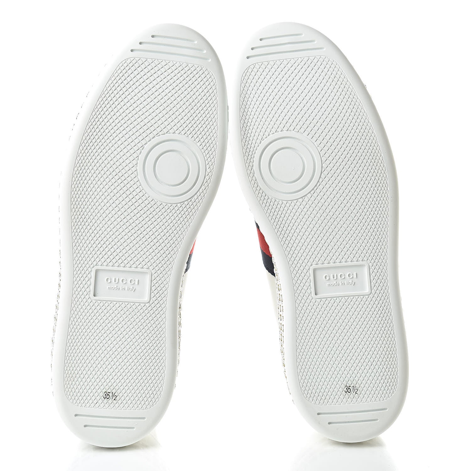 Gucci Calfskin Crystal Web Bee Embroidered Womens Ace Platform Sneakers 35.5 White 6 of 10