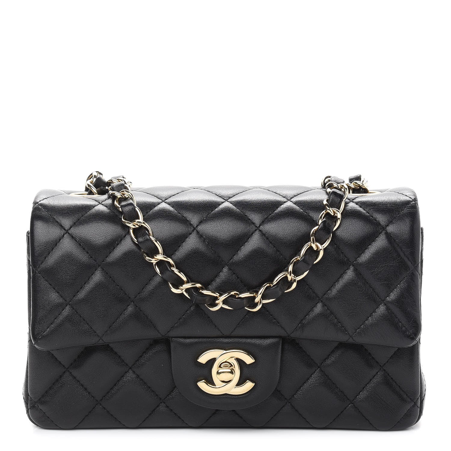 Chanel Lambskin Quilted Mini Rectangular Flap Black 1 of 10