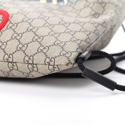 Gucci GG Supreme Monogram Angry Cat Drawstring Backpack 9 of 10