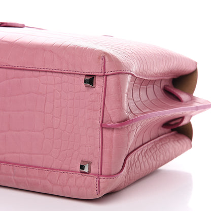 MCM Calfskin Crocodile Embossed Medium Milla Tote Pink 11 of 12