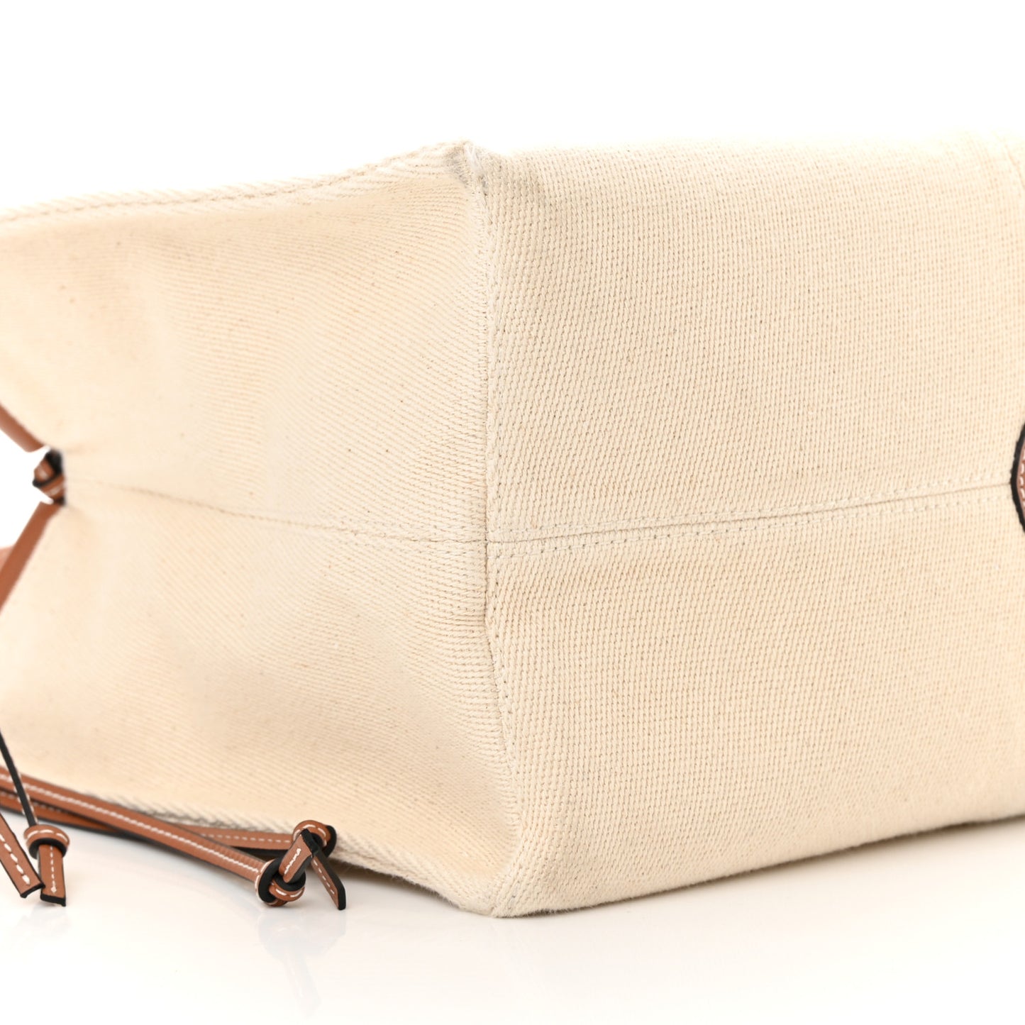 Canvas Calfskin Small Cushion Tote Beige