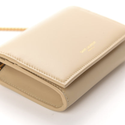Saint Laurent Calfskin Monogram Chain Card Case Ivory Natural 6 of 11