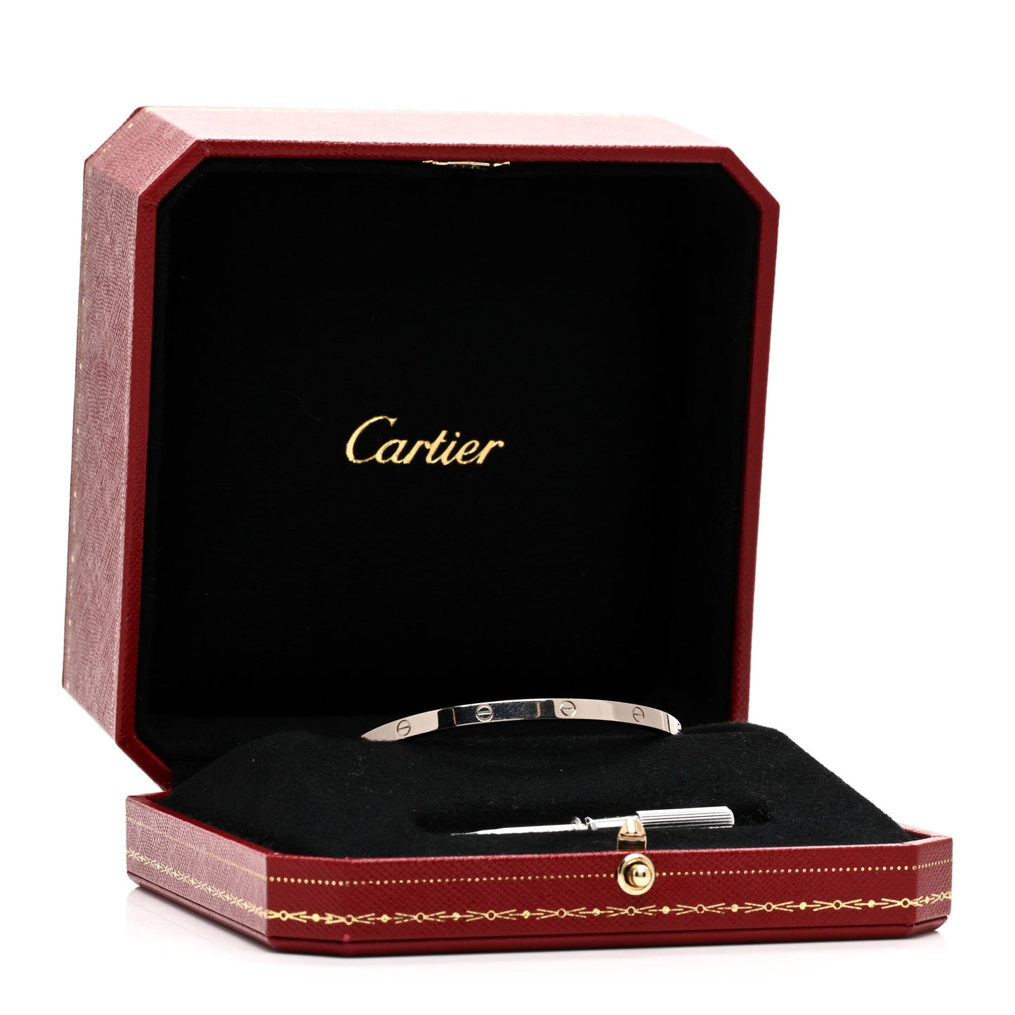 18K White Gold Small LOVE Bracelet 17
