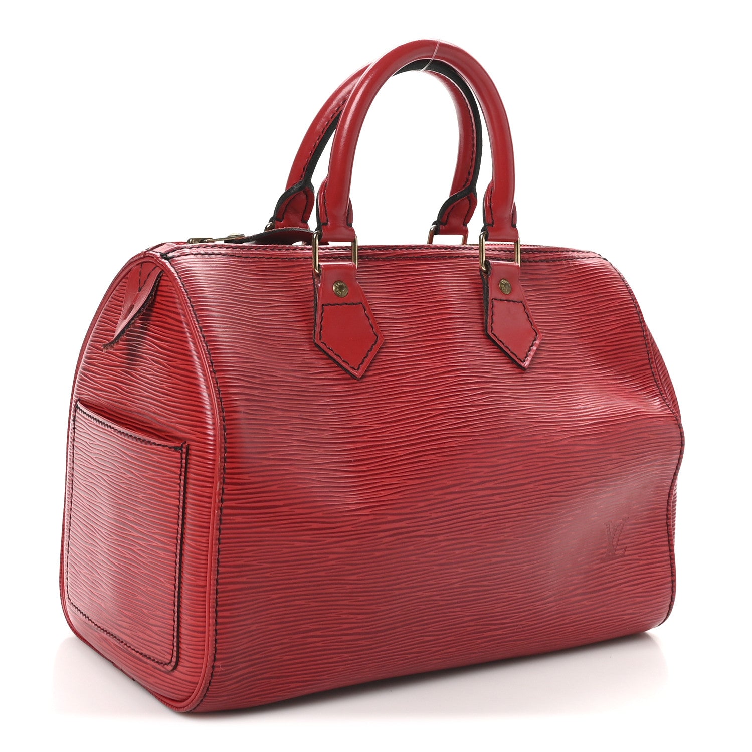 Louis Vuitton Epi Speedy 25 Castillan Red 3 of 11