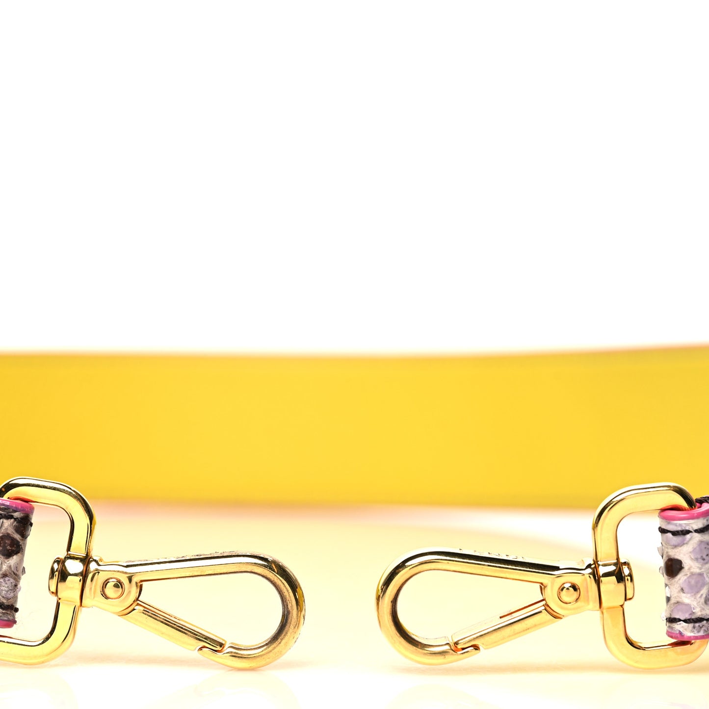 Shiny Snakeskin Vitello Dolce Strap You Purple Yellow