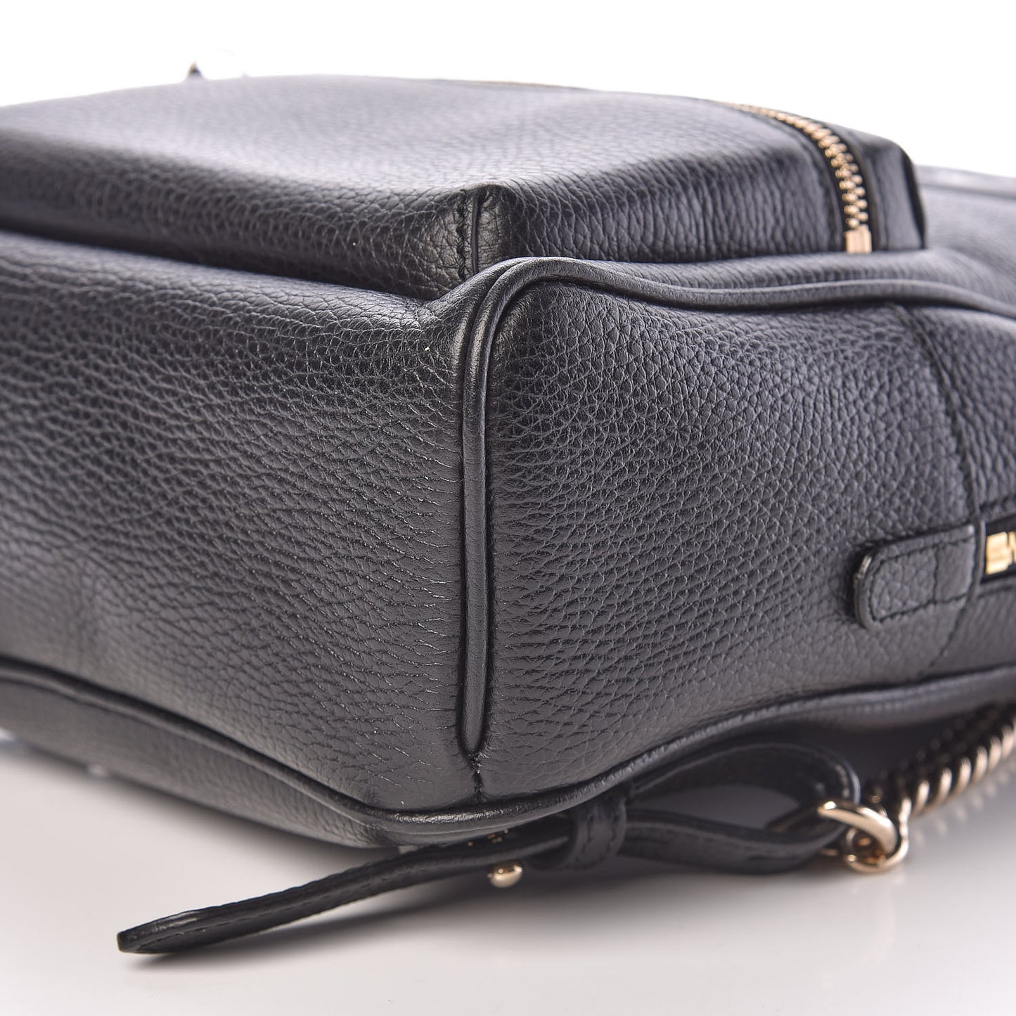 Pebbled Calfskin Soho Chain Backpack Black