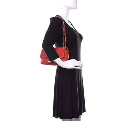 Chanel Calfskin Surpique Chevron Medium Flap Red 2 of 10