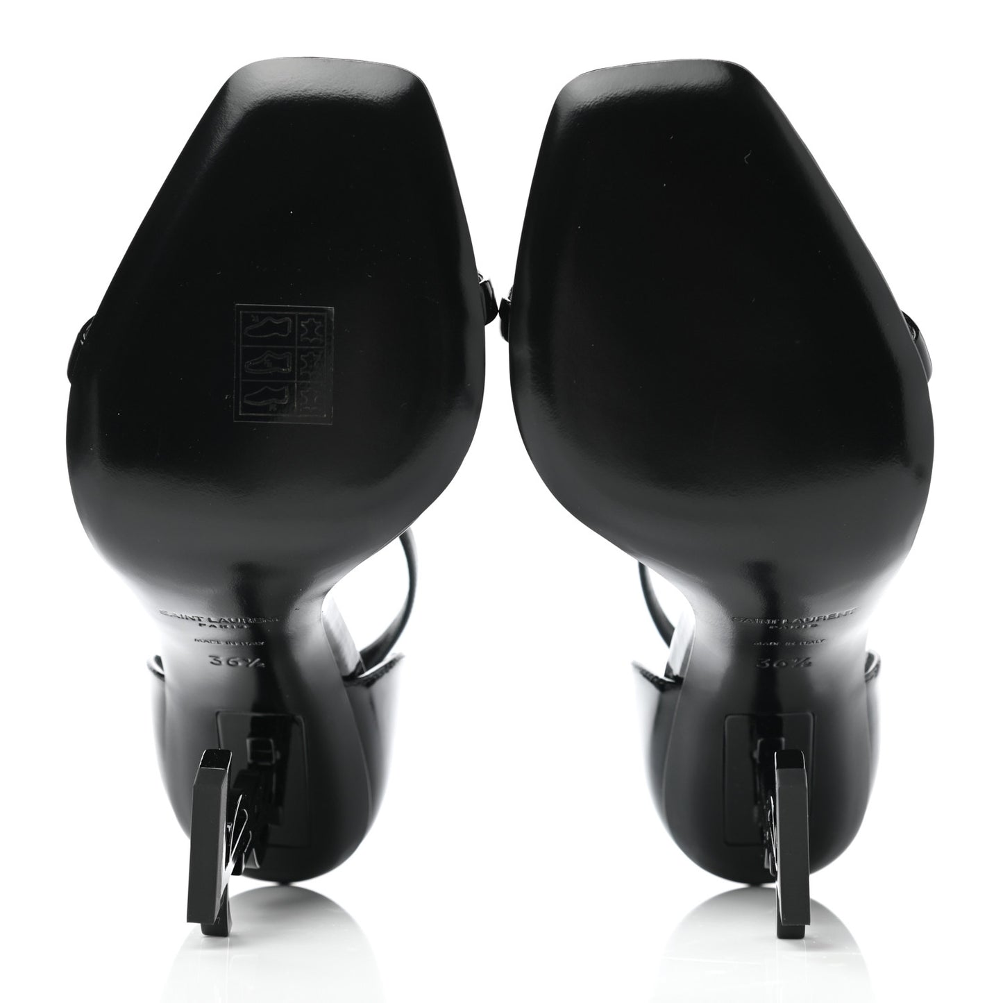 Patent Calfskin Opyum 110 Sandals 36.5 Black