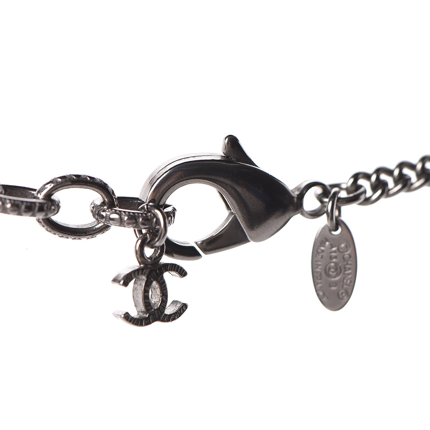 Chanel Pearl CC Pendant Necklace Silver 6 of 8