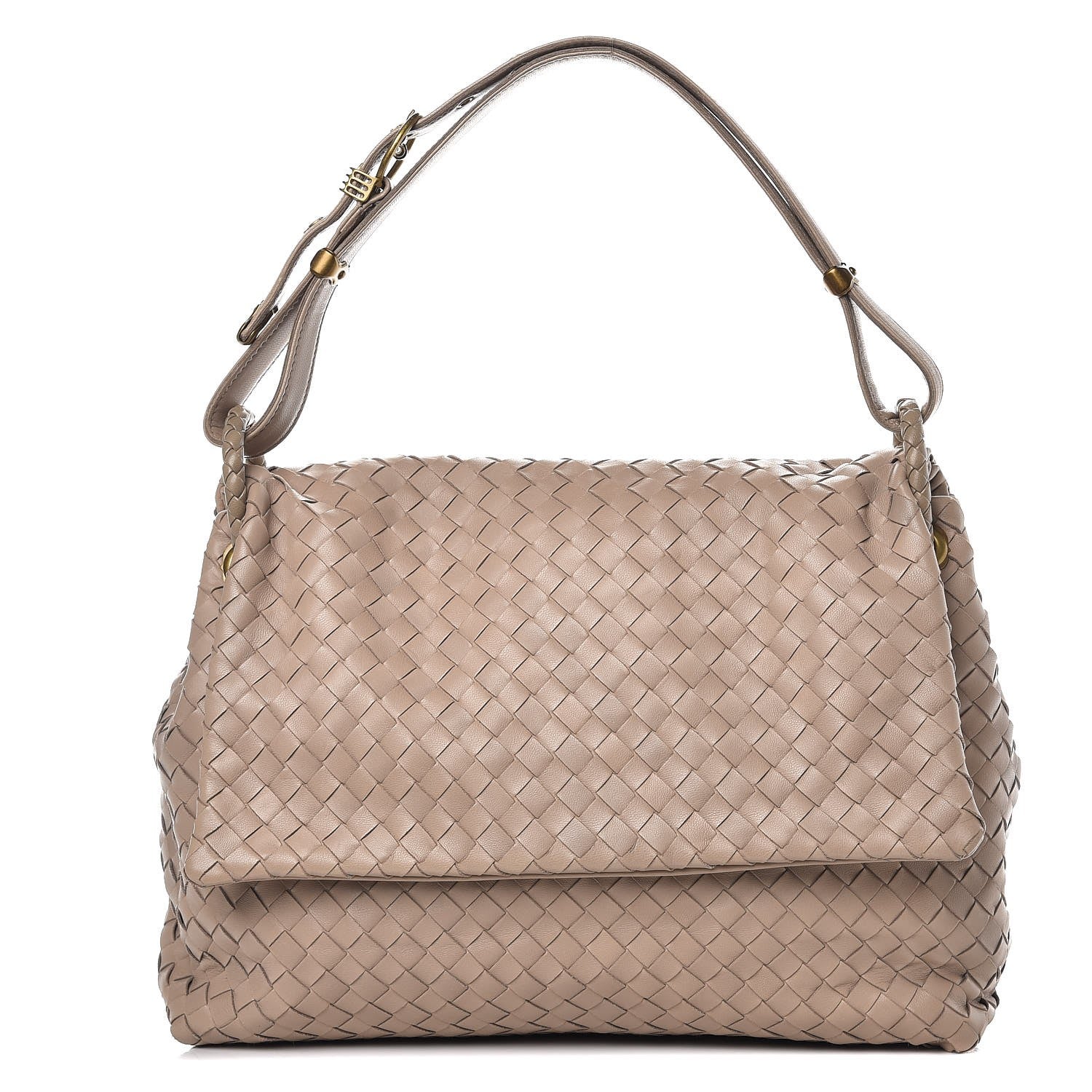 Bottega Veneta Nappa Intrecciato Flap Shoulder Bag Limo 1 of 12
