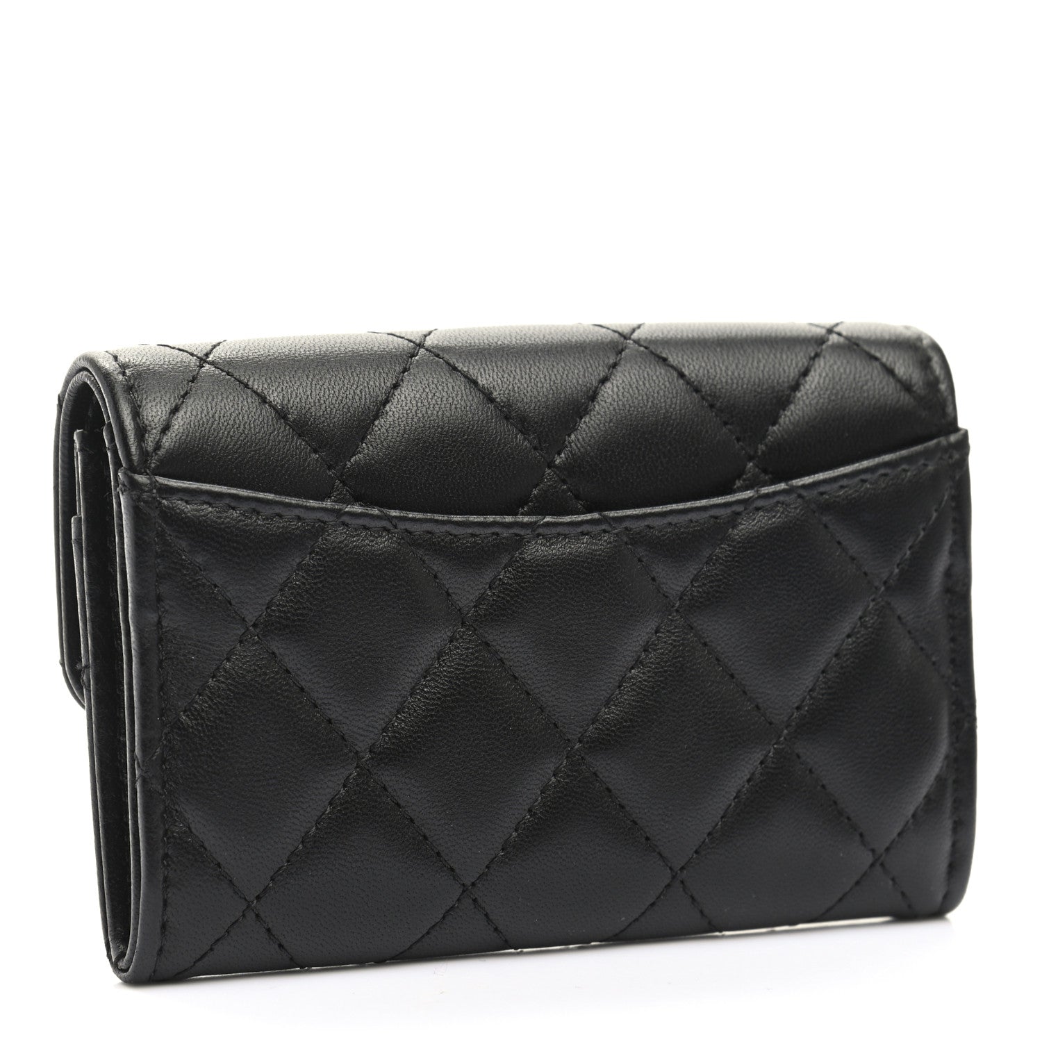 Chanel Lambskin Quilted Flap Card Holder Black 3 of 10