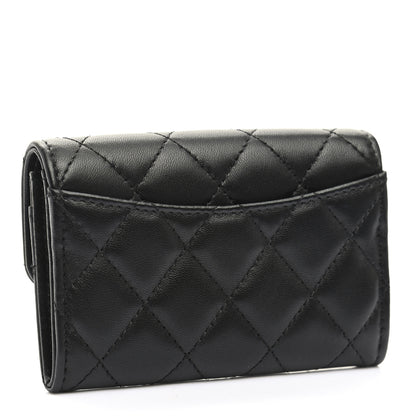 Chanel Lambskin Quilted Flap Card Holder Black 3 of 10